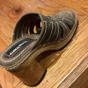 Candies wedged sandals brown vintage 90’s great condition